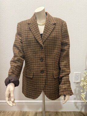 Brooks Brothers Brown Plaid Wool Blend Blazer
